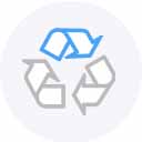 Symbol for metal recycling in circular form.